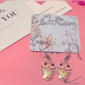 COLORFUL OWL Dangle Earrings Mystical Wise HootOwl Bird lover animal Jewelry NEW